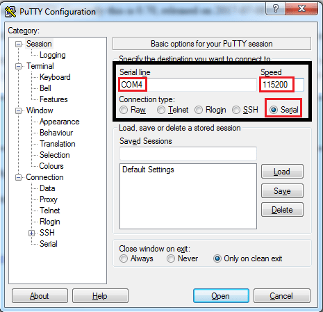 PuTTY advance ESP32 tools